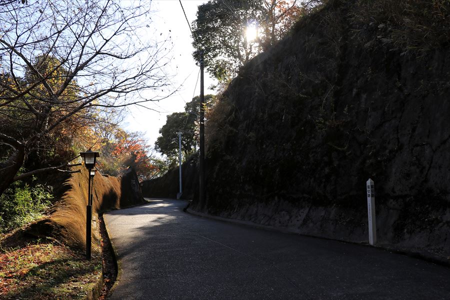 久留里城 登り坂 堀切跡 舗装路 君津市