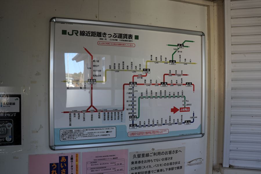 上総亀山駅 駅舎 内部 路線図 久留里線 廃止区間 千葉県