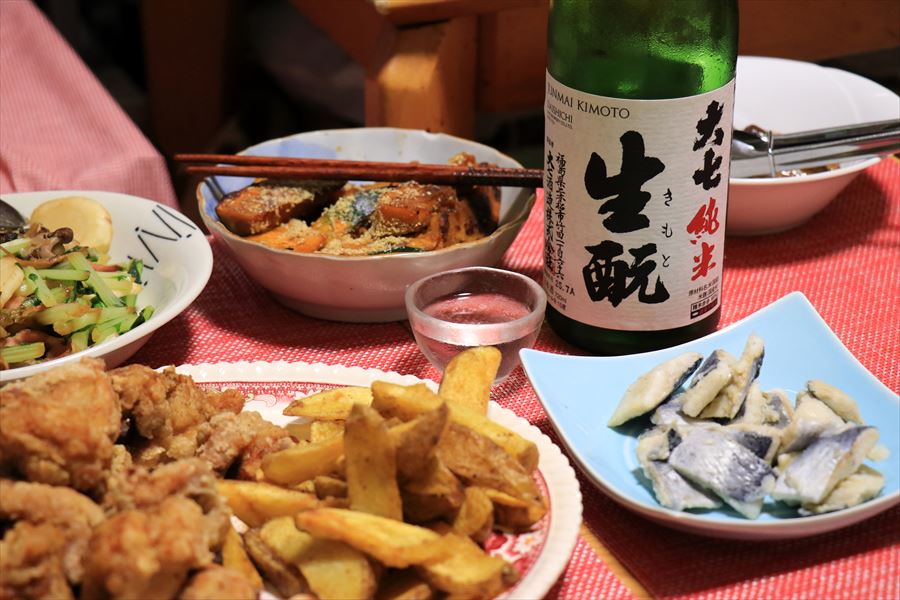 大七 純米 生もと 大七酒造 コハダ フライドポテト 唐揚げ 料理 日本酒
