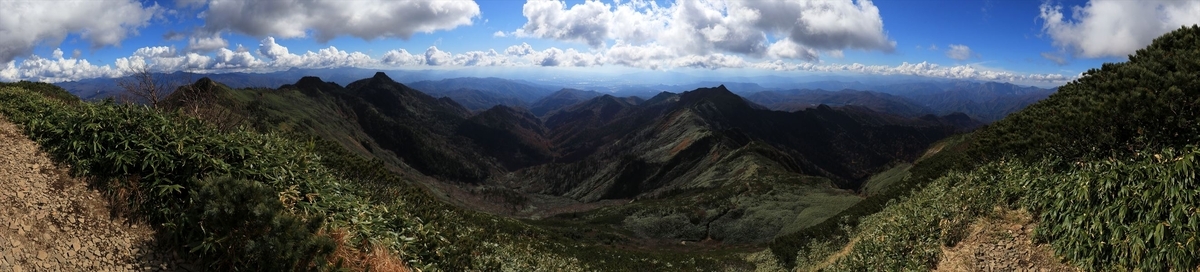 上州武尊山 山頂 展望 剣ヶ峰山 川場剣ヶ峰 群馬県
