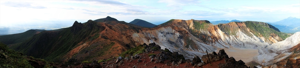 安達太良山 鉄山 山頂 展望 火口 登山