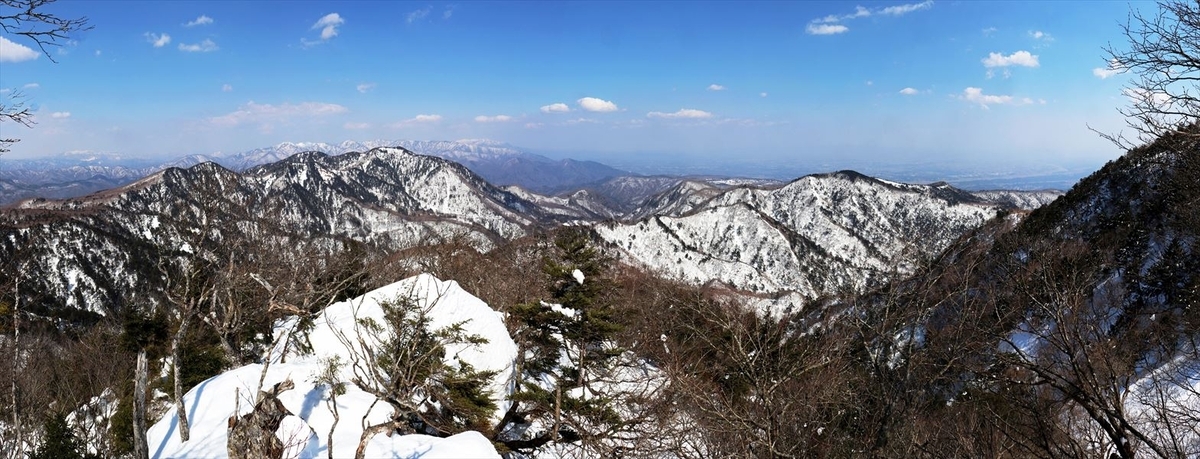 高原山 釈迦ヶ岳 展望 雪山 積雪期 3月