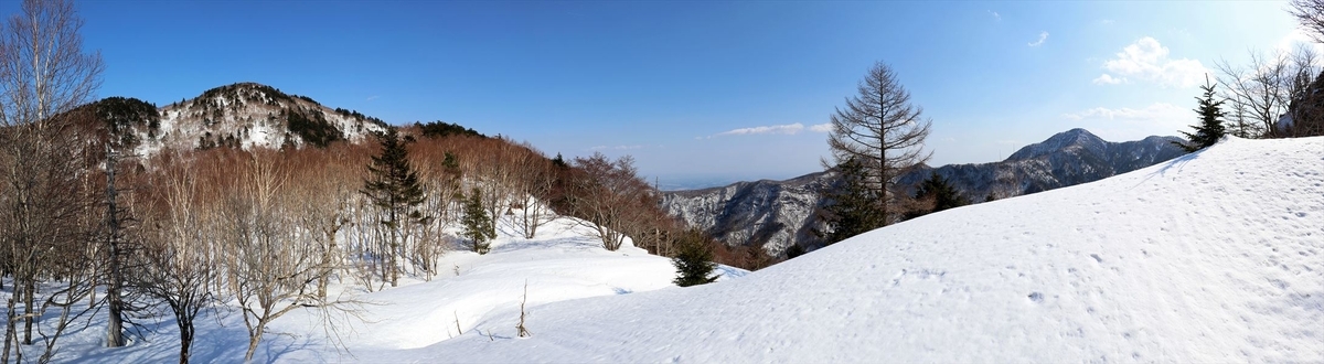 前黒山 雪山 残雪 3月 栃木県
