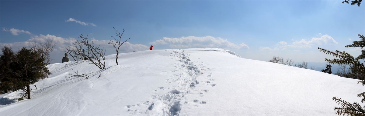 高原山 釈迦ヶ岳 山頂 積雪期 残雪 栃木県