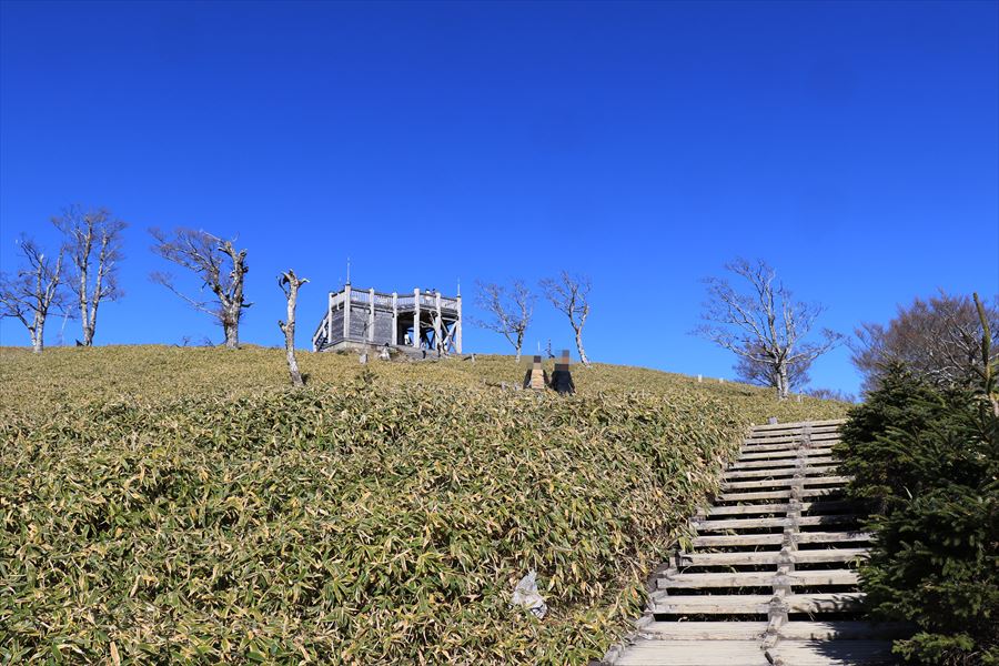 日出ヶ岳 山頂 登山道 階段 木道 大台ヶ原