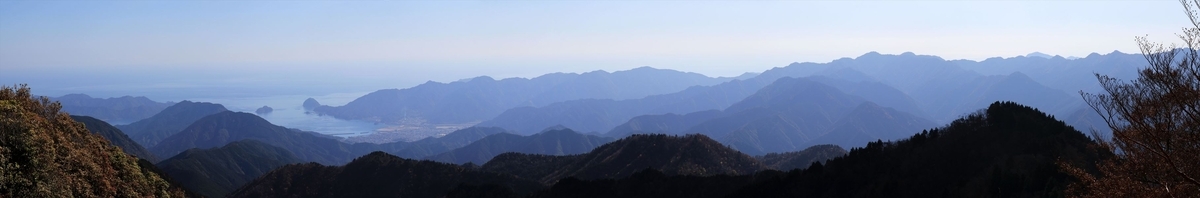 龍辻山 展望 熊野灘 尾鷲道 台高山脈