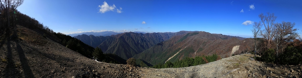 マブシ嶺 大台ヶ原 新木組峠 崩壊地 展望 尾鷲道 台高山脈