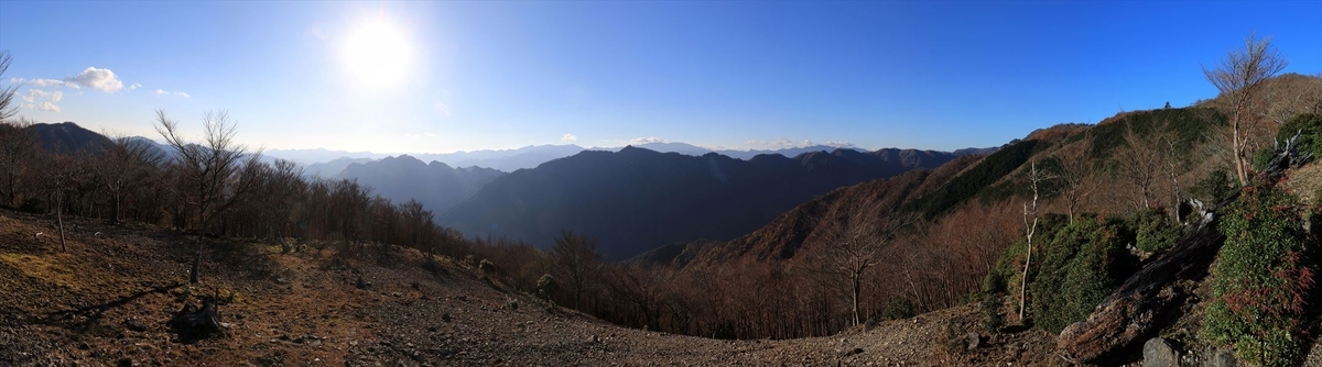木組峠 マブシ嶺 展望地 景色 尾鷲道 台高山脈