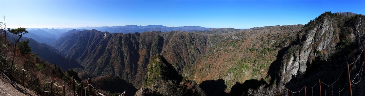 大蛇嵓 展望 紅葉 大峰山脈 台高山脈 大台ヶ原