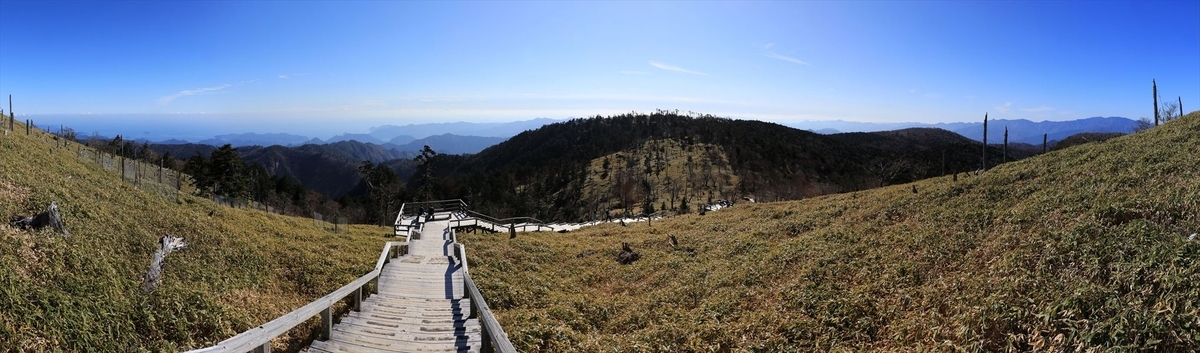 正木ヶ原 正木嶺 階段 展望 登山道 台高山脈 大台ヶ原