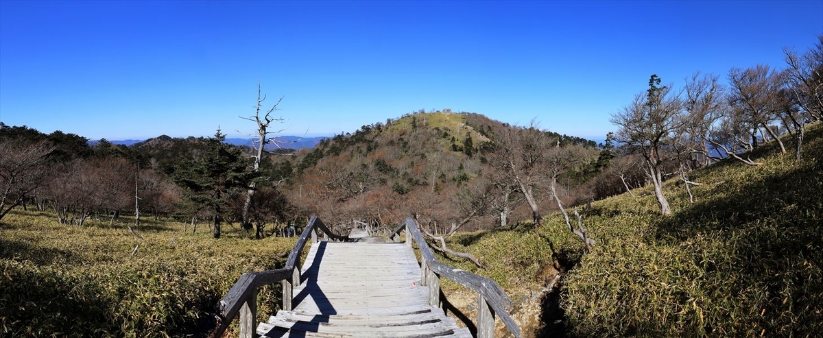 正木嶺 下り坂 日出ヶ岳 展望 台高山脈 大台ヶ原