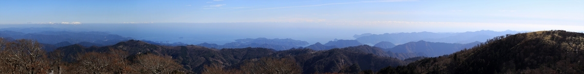日出ヶ岳 山頂 展望 望遠 熊野灘 台高山脈 大台ヶ原