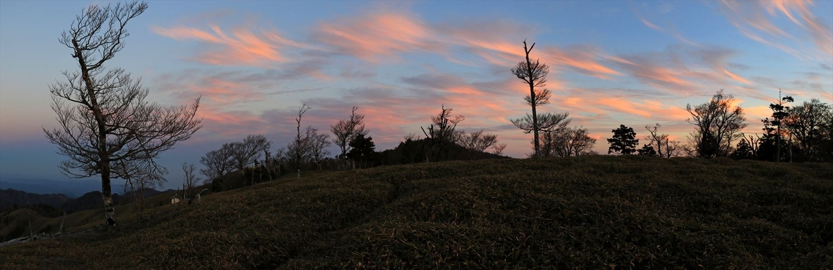 大和岳 三津河落山 夕焼け 台高山脈 大台ヶ原