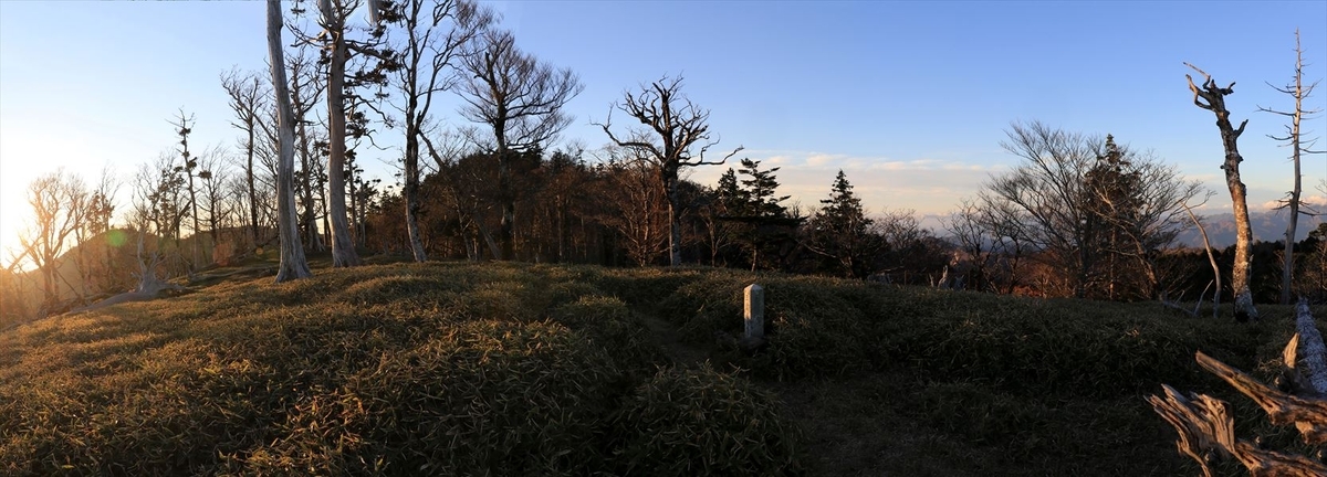 三津河落山 山頂 広場 笹原 台高山脈 大台ヶ原
