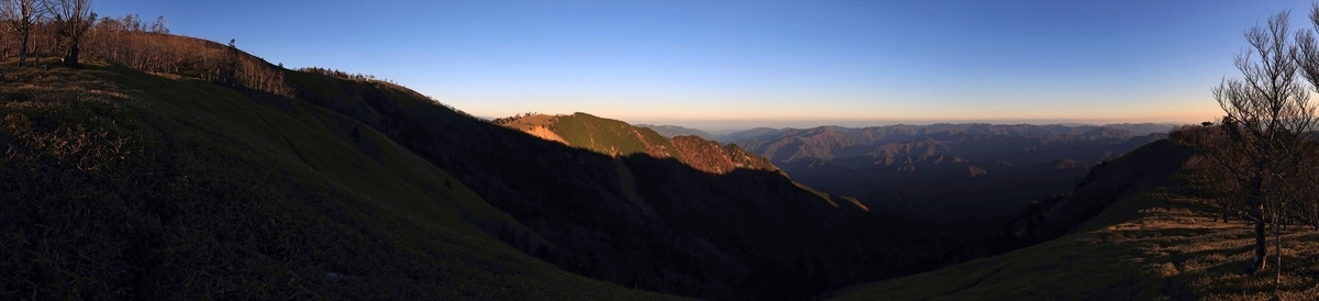 三津河落山 コブシ峠 山頂 直下 笹原 台高山脈 大台ヶ原