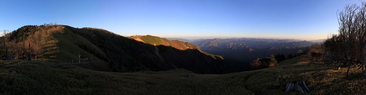 三津河落山 大和岳 コブシ峠 山頂 直下 笹原 台高山脈 大台ヶ原