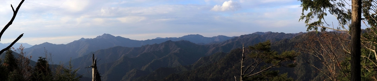 杉又高 父ヶ谷ノ高 白髪山 展望 望遠 台高山脈