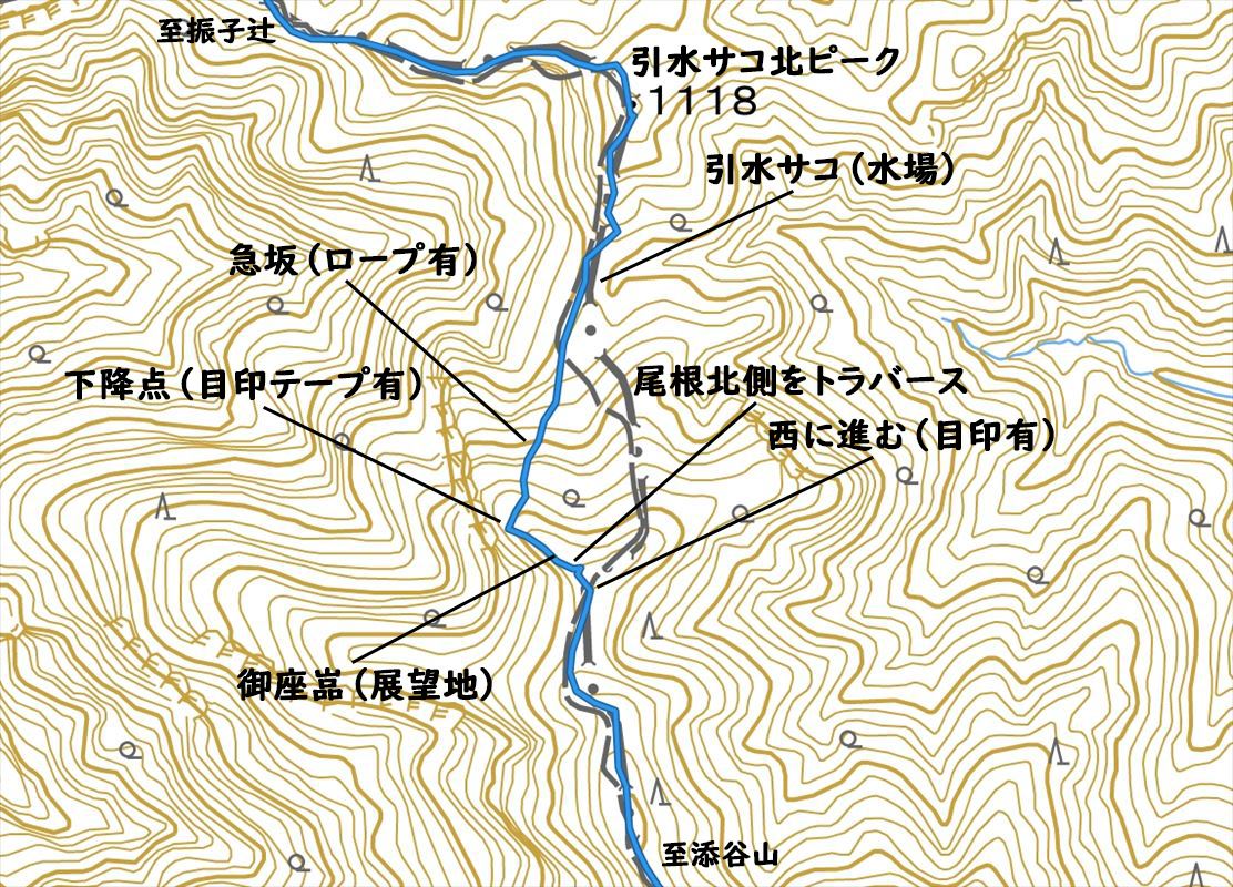 地図 御座嵓 岩稜 道迷い 台高山脈 大台ヶ原