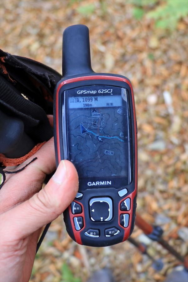 山ノ神ノ頭 山頂 直下 ハンディGPS ログ 道迷い 台高山脈
