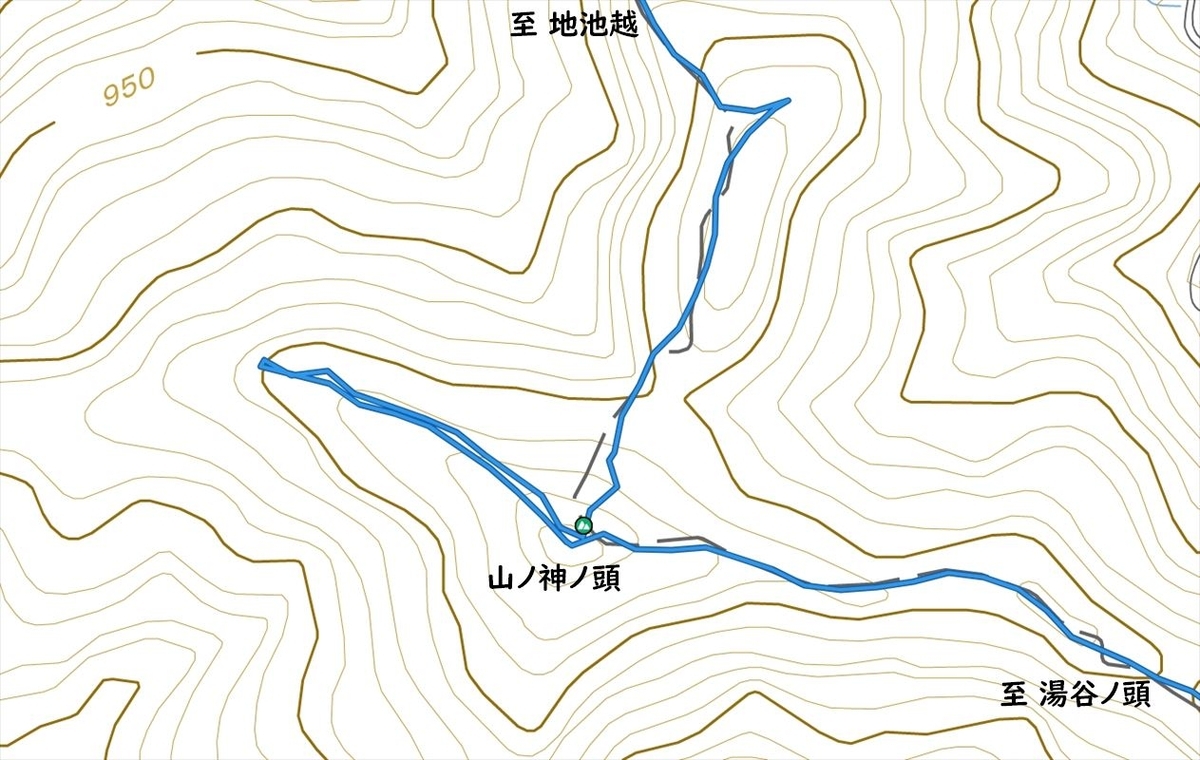 地図 GPS 軌跡 山ノ神ノ頭 ルートミス 道迷い 台高山脈