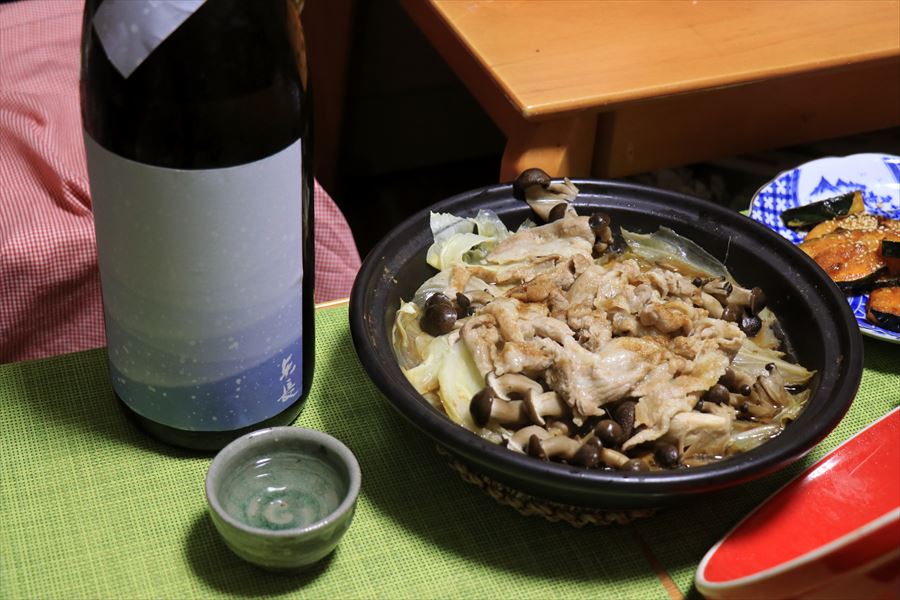 東長 純米酒 冬の景色 瀬頭酒造 料理 白菜鍋 日本酒