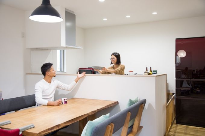 好みの内装をそろえたキッチン／注文住宅実例