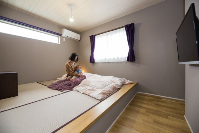 家族で寝るベッドとして小上がりの畳コーナーをつくった／注文住宅実例