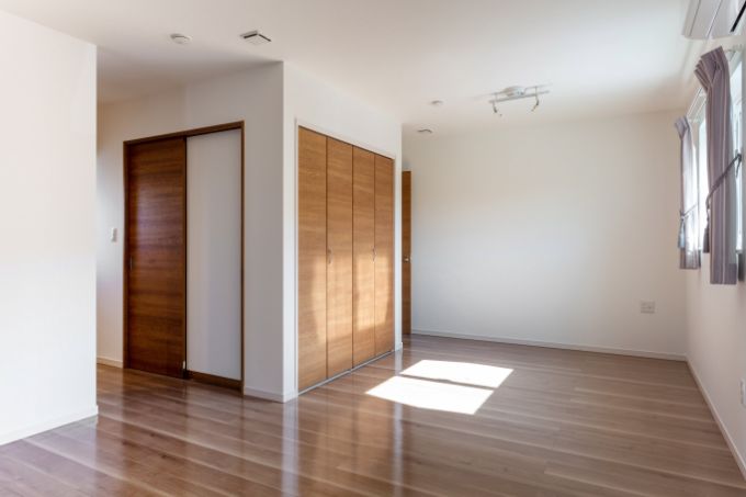 将来壁を作って個室にすることのできる洋室／注文住宅実例