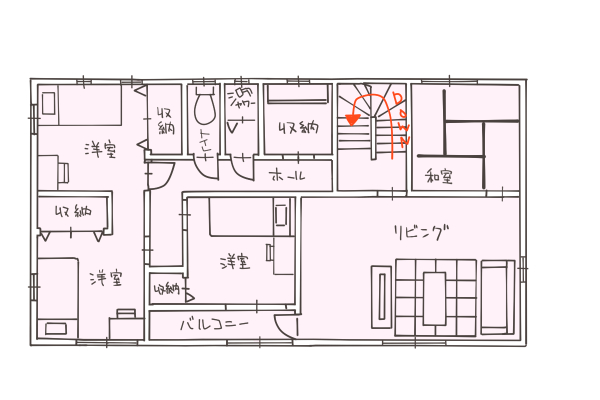 二世帯住宅の間取図