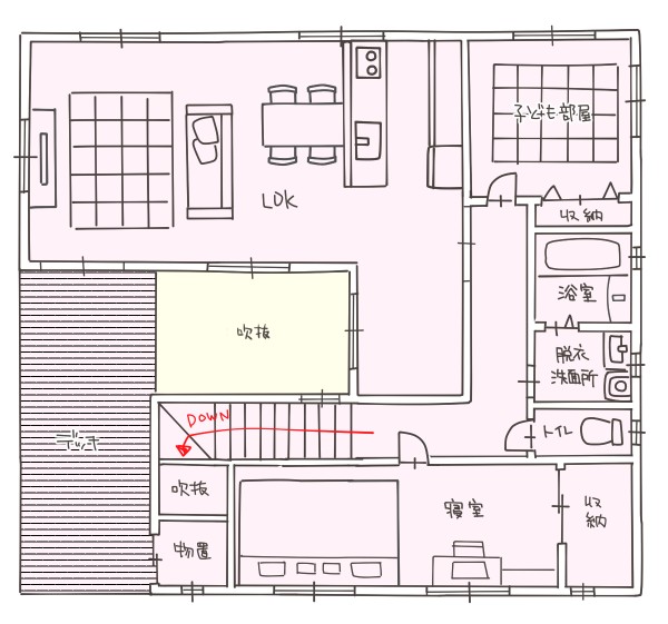 二世帯住宅の間取図