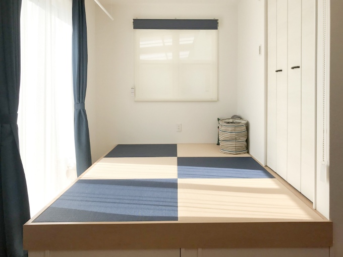 2色の畳を使用した畳コーナー／注文住宅実例