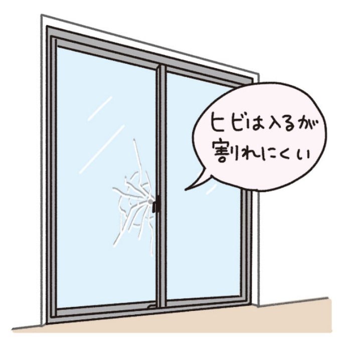 割れにくい安全合わせ複層ガラス