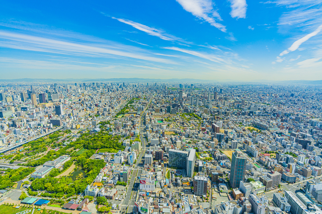 空から見た街の写真