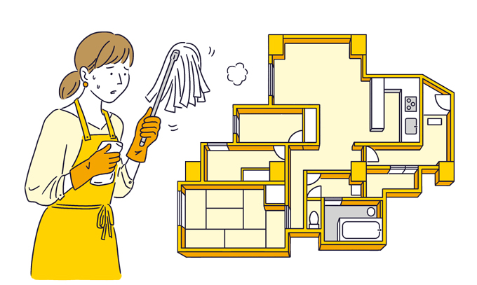 凸凹の多い家のイラスト