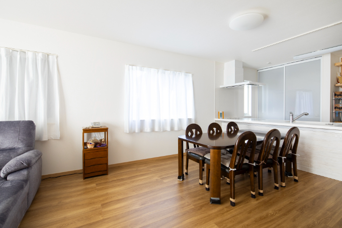 Kさん宅のリビング（親世帯）／注文住宅実例