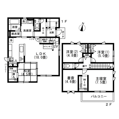 Kさん宅の間取図／注文住宅実例