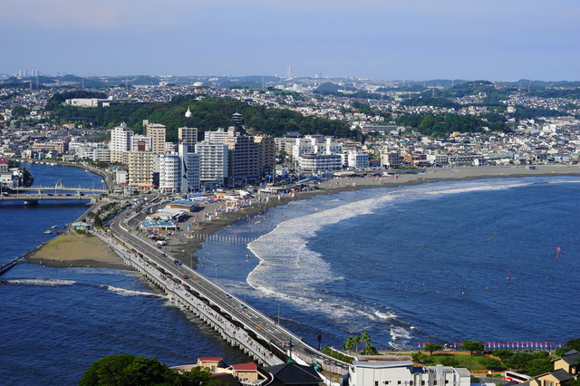 江の島近辺の海の写真