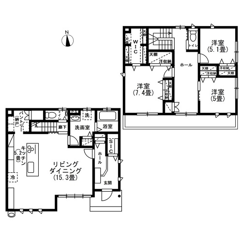 Yさん宅の間取図／注文住宅実例