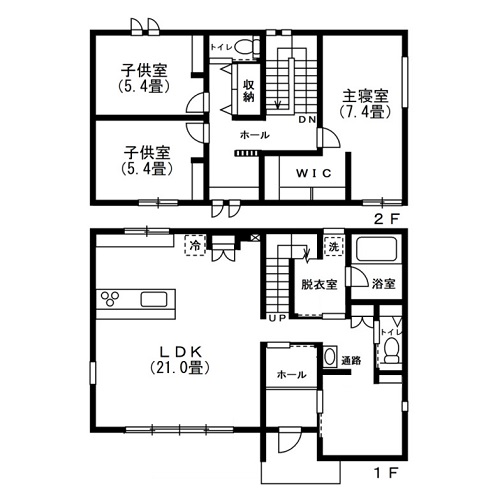 Gさん宅の間取図/注文住宅実例