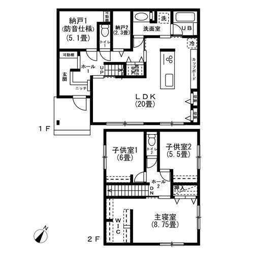 Hさん宅の間取図／注文住宅実例