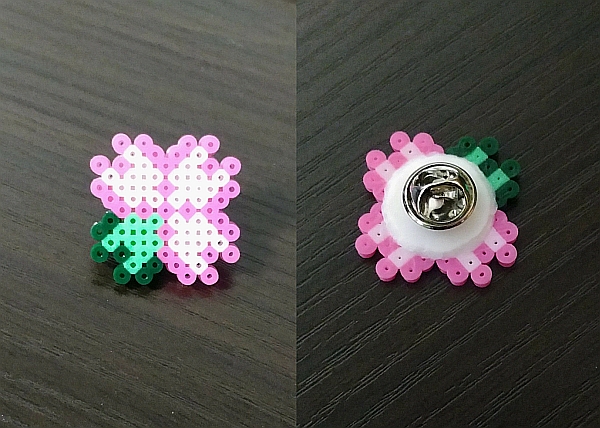 アイロンビーズ さくらもどきピンバッジ たこやき の いろいろちまちま 作りましたー