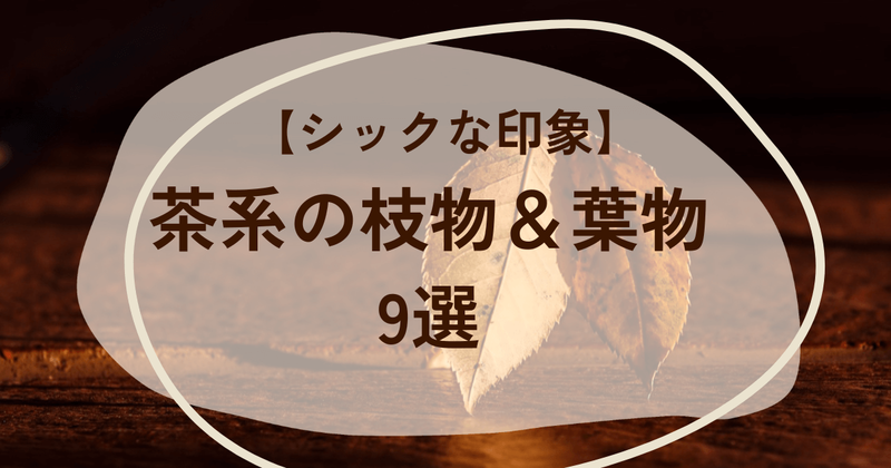 茶系の枝物、葉物