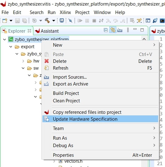 図10:「Update Hardware Specification」コマンド