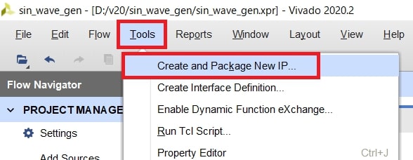 図2:「Create and Package New IP...」を実行