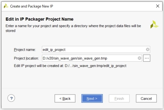 図6:IPを編集するプロジェクト名の入力