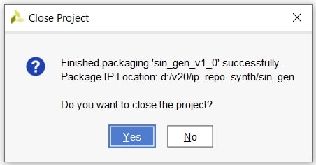 図21:プロジェクトを閉じるかのダイアログ