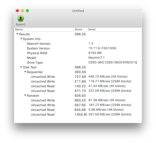 CSSD-S6O240NCG1Q Xbench (USB)