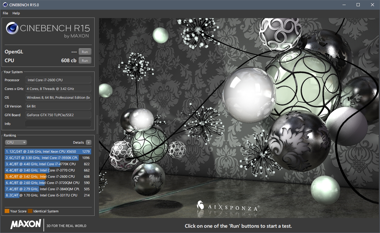 Core i7 2600 Cinebench