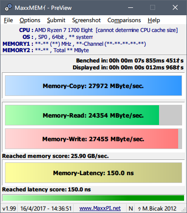 Ryzen 1700 3.8GHz 2933MHz MaxxMEM