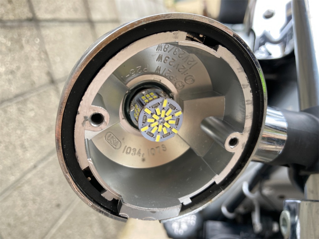 VツインマグナにLEDウインカー - 森林の趣味とか遊びとか